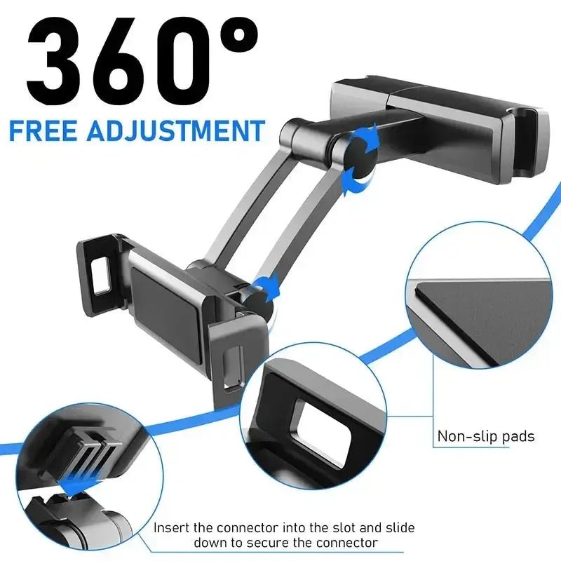 Car Backseat Phone Holder Tablet Ipad Phone Mount Smartphone Holder Travel Road Trip Essentials for Kids Fits 4.7 - 12.9" Devices - FushionX Techflex
