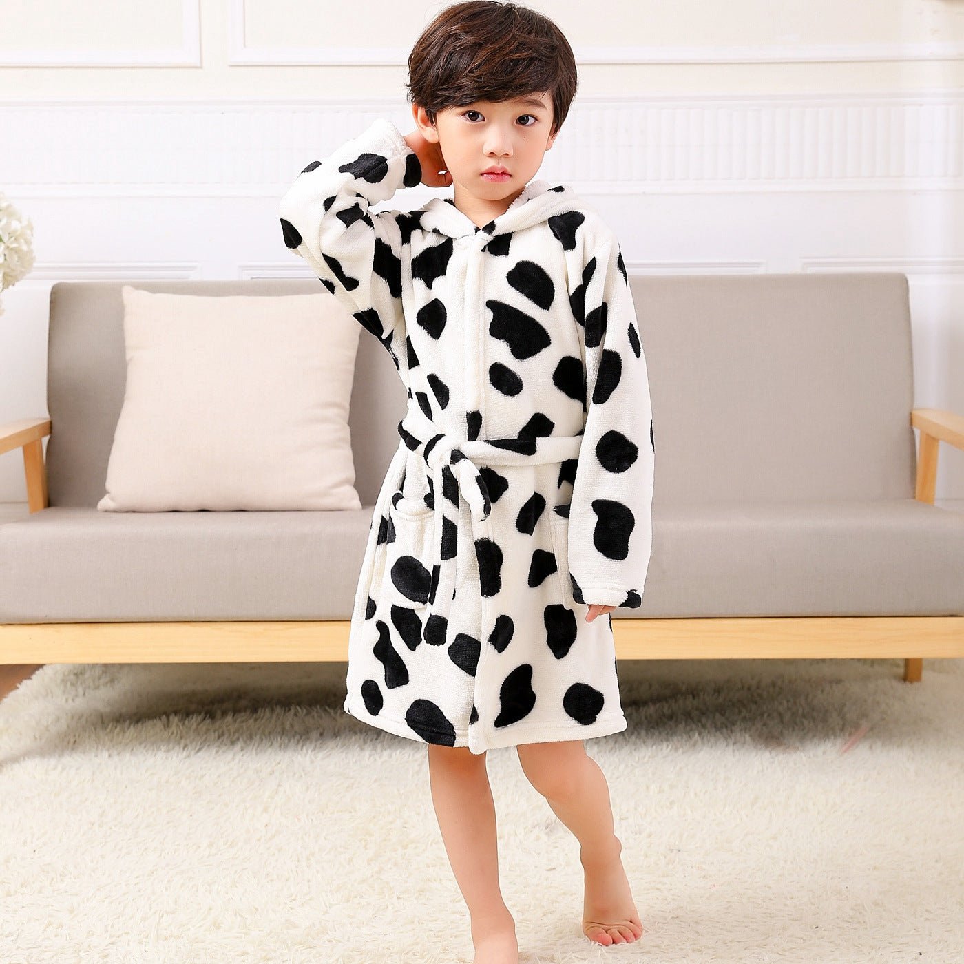 Cartoon Flannel Hooded Nightgown For Children - FushionX Techflex