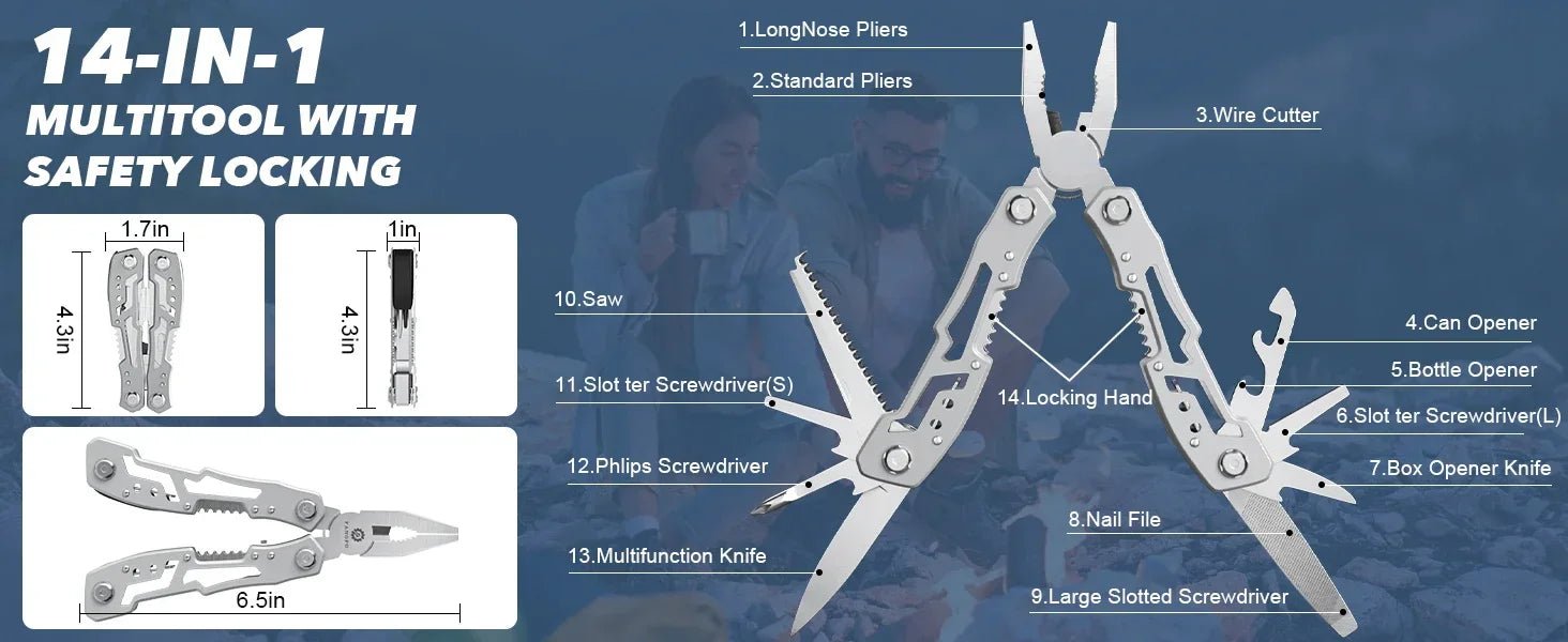 Hand Diy Multi Tools Multi - tool Folding Knives Scissor Cutters EDC Survival Gear Manual Pliers Fishing Outdoor Survival Camping - FushionX Techflex