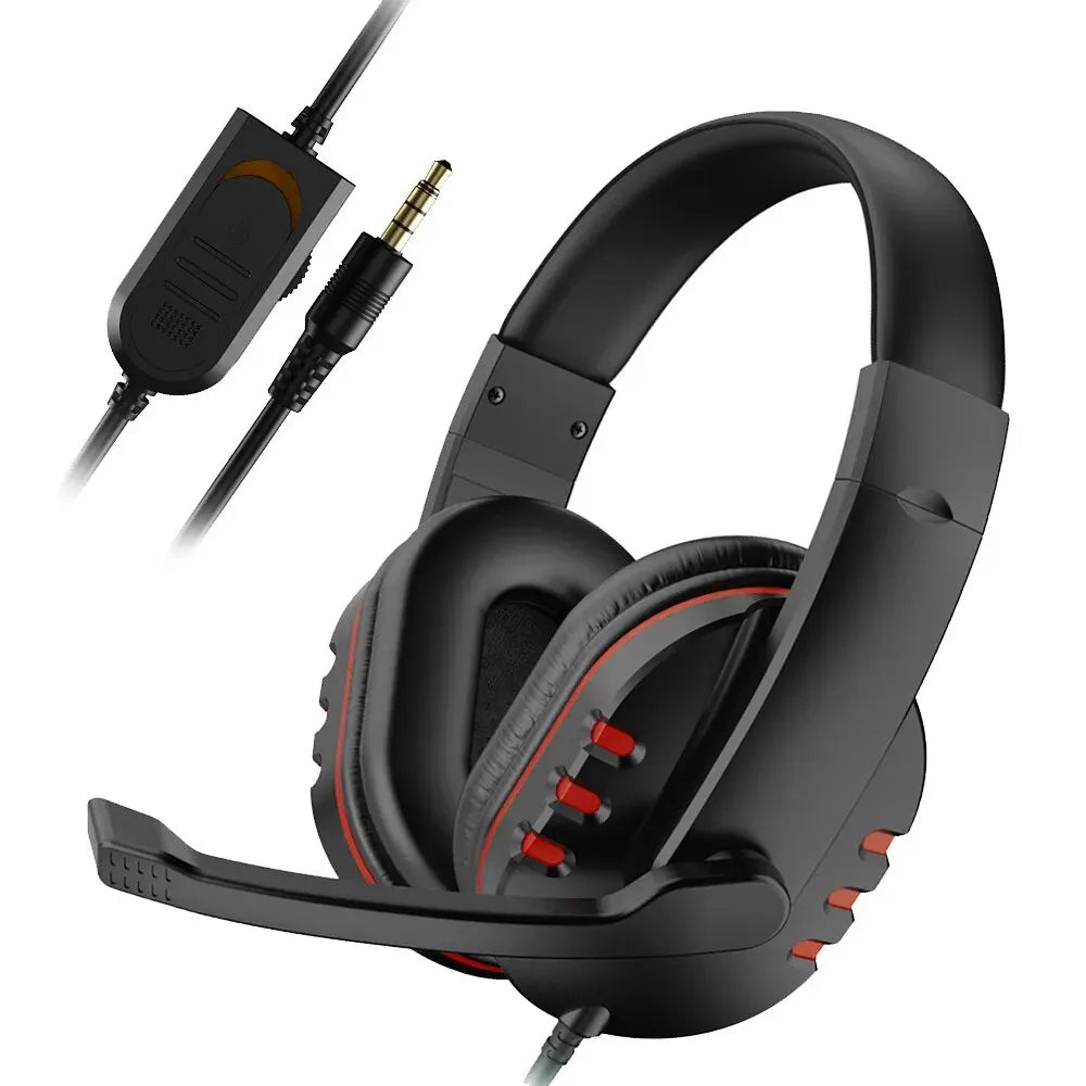 Headphones 3.5mm Wired Gaming Headset Earphones Music For PS4 Play Station 4 Game PC Chat Computer With Microphone - FushionX Techflex