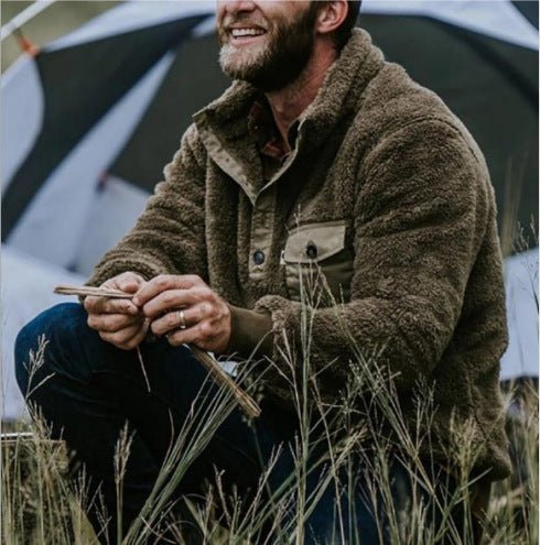 Men's Casual Flannel Plush Sweatshirt - FushionX Techflex