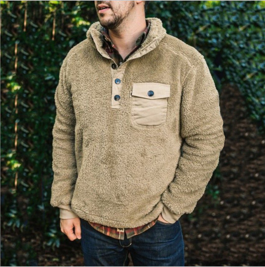 Men's Casual Flannel Plush Sweatshirt - FushionX Techflex