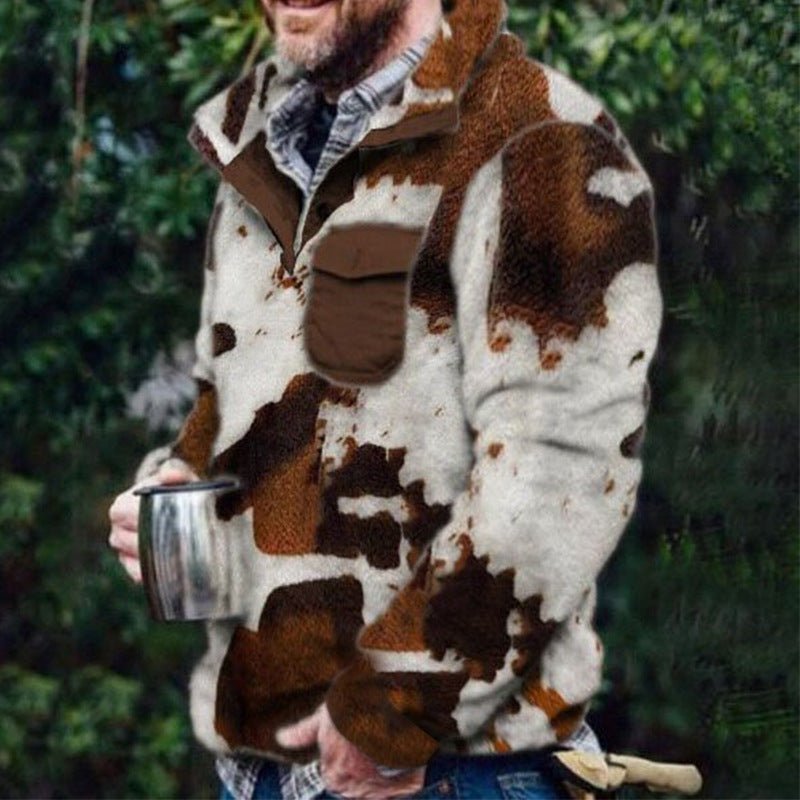 Men's Casual Flannel Plush Sweatshirt - FushionX Techflex