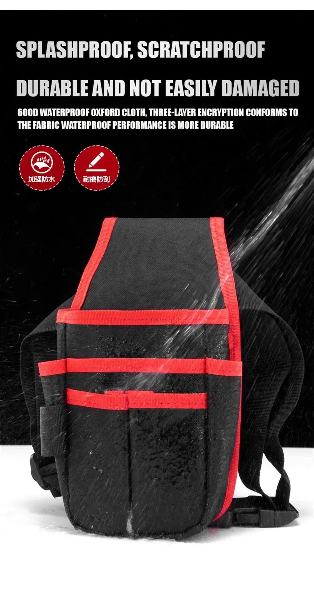 Multiple Pocket Tool Waist Pack Waterproof Holster Power Tool Electrician Toolkit Drill Waist Bag Screwdriver Hardware Organizer - FushionX Techflex