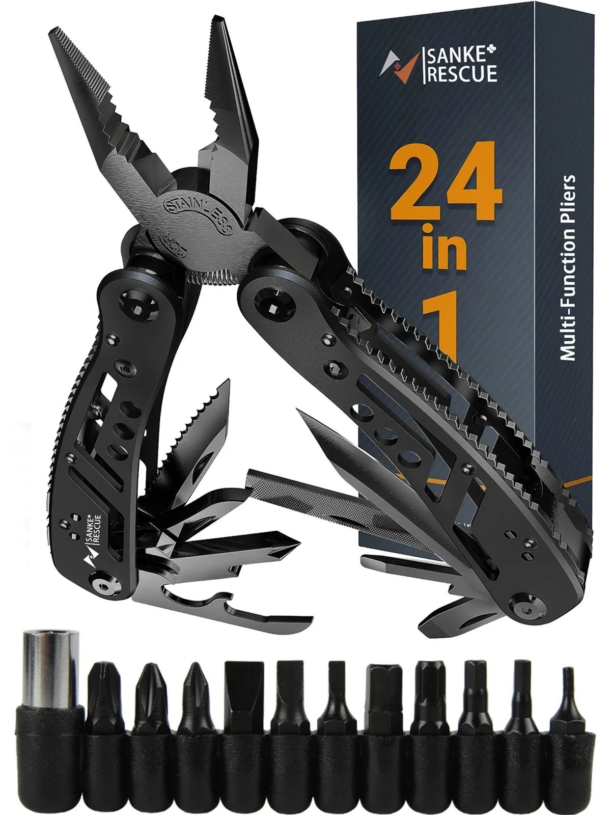 Multitool 24 - in - 1 Multitools Pliers with Professional Multi - tool for Survival Camping and Hunting Gifts for Men Dad Hus band - FushionX Techflex
