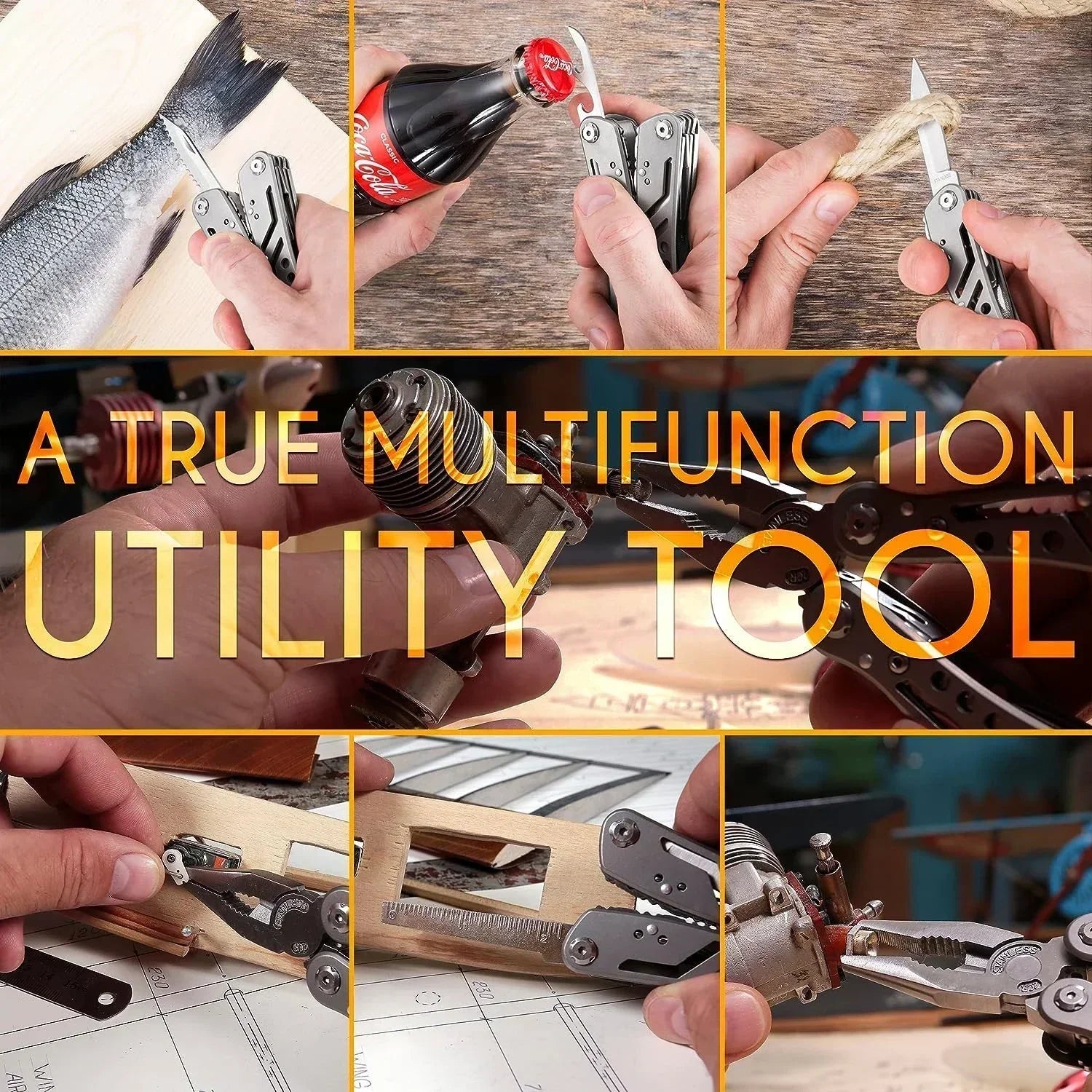 Multitool 24 - in - 1 Multitools Pliers with Professional Multi - tool for Survival Camping and Hunting Gifts for Men Dad Hus band - FushionX Techflex