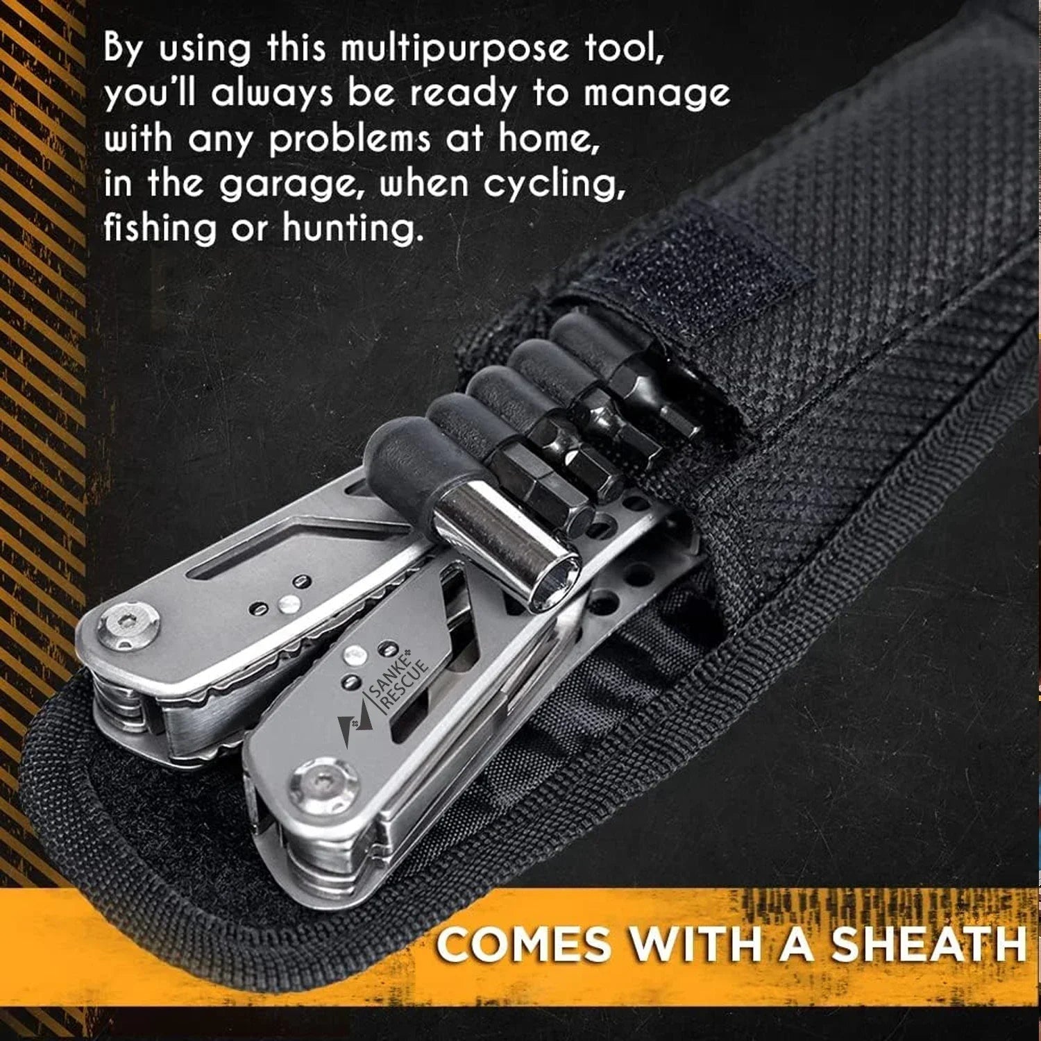 Multitool 24 - in - 1 Multitools Pliers with Professional Multi - tool for Survival Camping and Hunting Gifts for Men Dad Hus band - FushionX Techflex