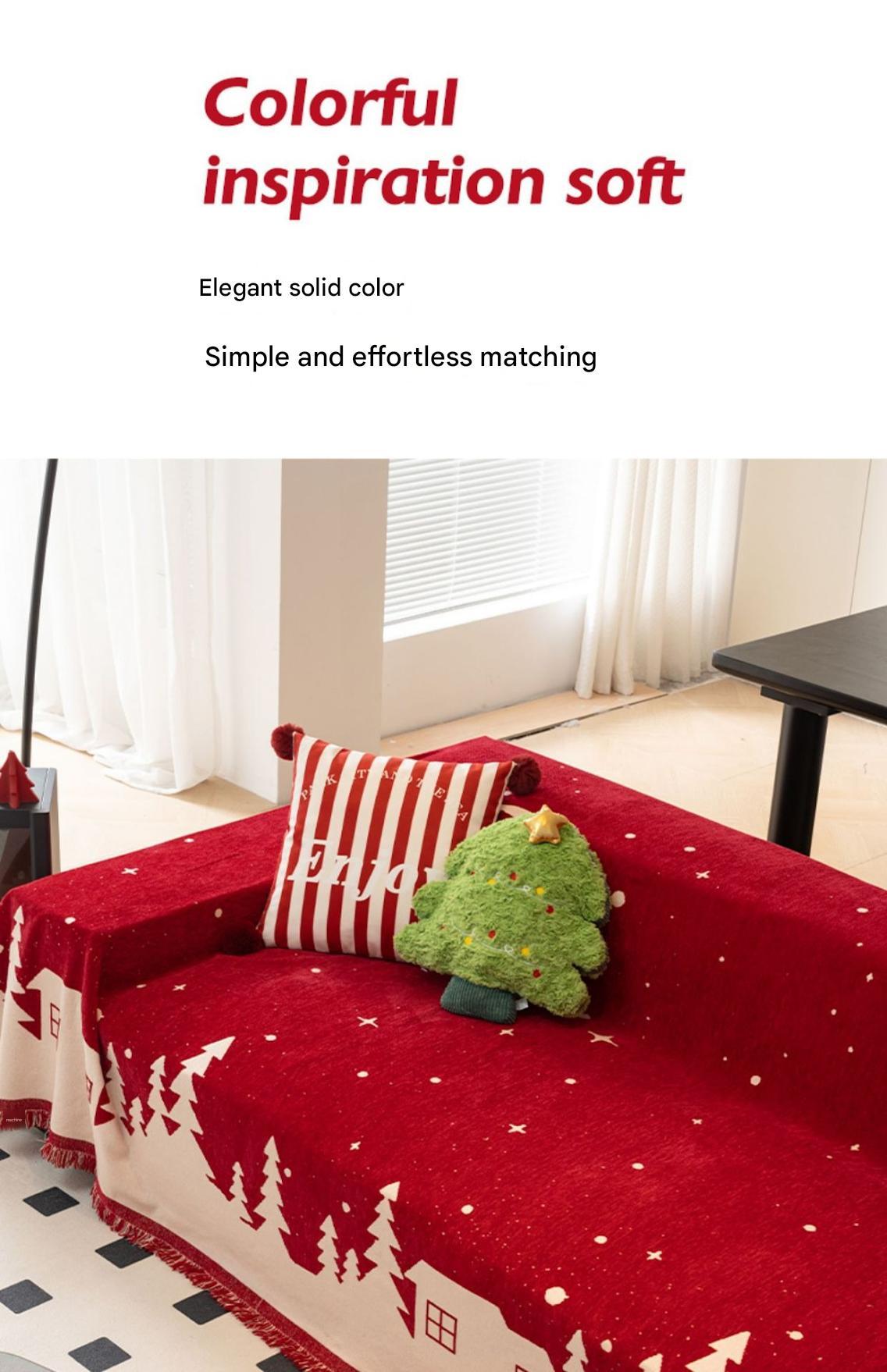 New Year & Christmas Sofa Cover - Full - Coverage Throw For All Seasons Universal Anti - Slip Seat Cushion & Sofa Cover - FushionX Techflex