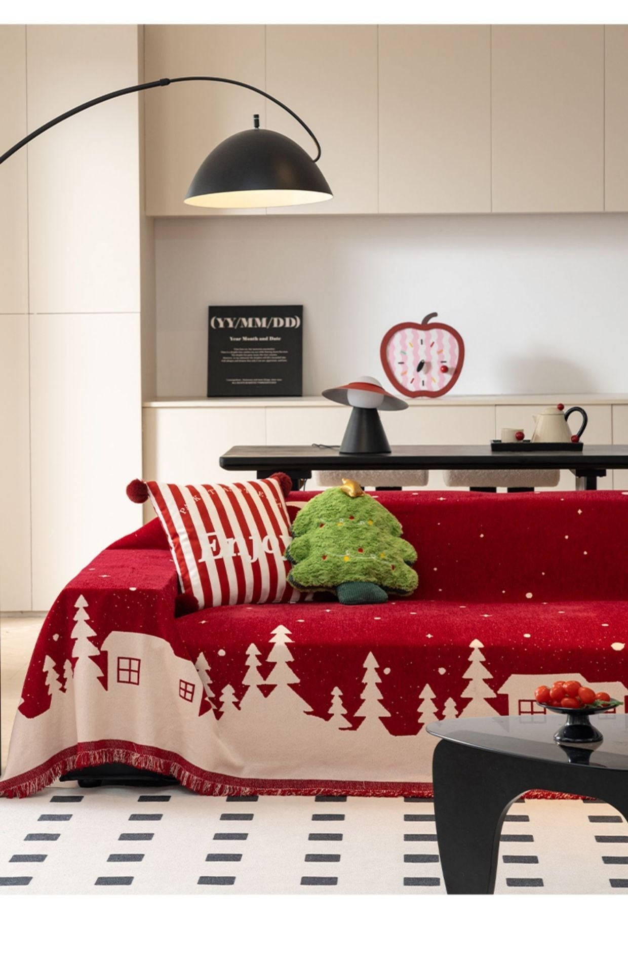 New Year & Christmas Sofa Cover - Full - Coverage Throw For All Seasons Universal Anti - Slip Seat Cushion & Sofa Cover - FushionX Techflex