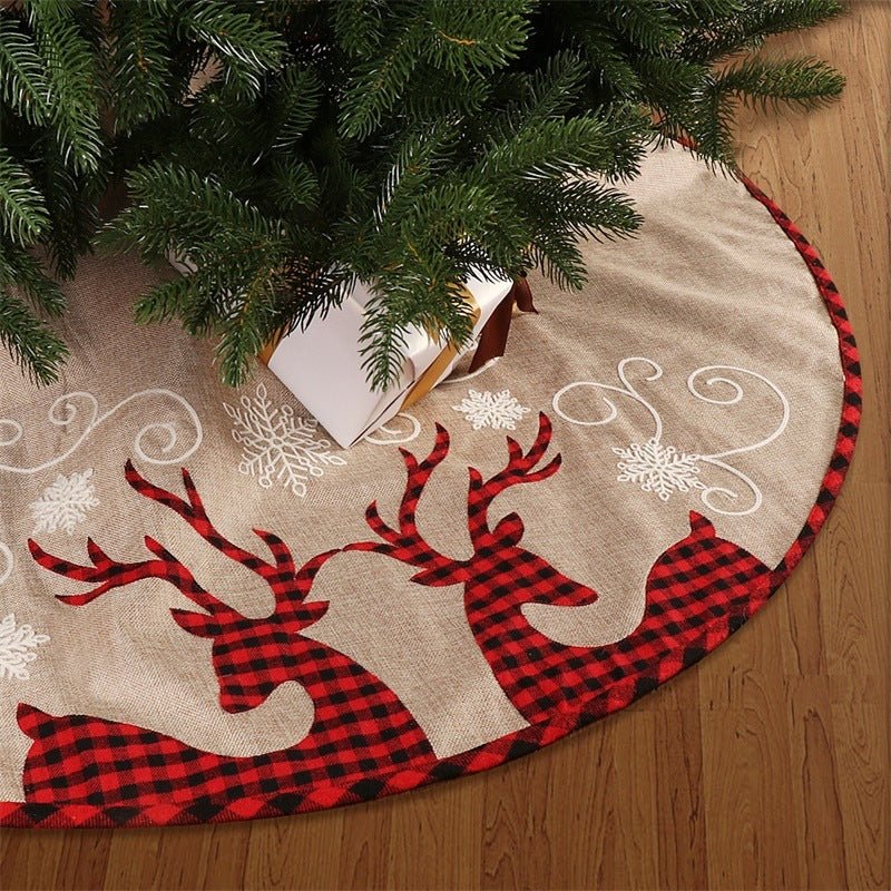 Plaid SHULU Christmas Tree Bottom Decoration Linen Tree Skirt - FushionX Techflex