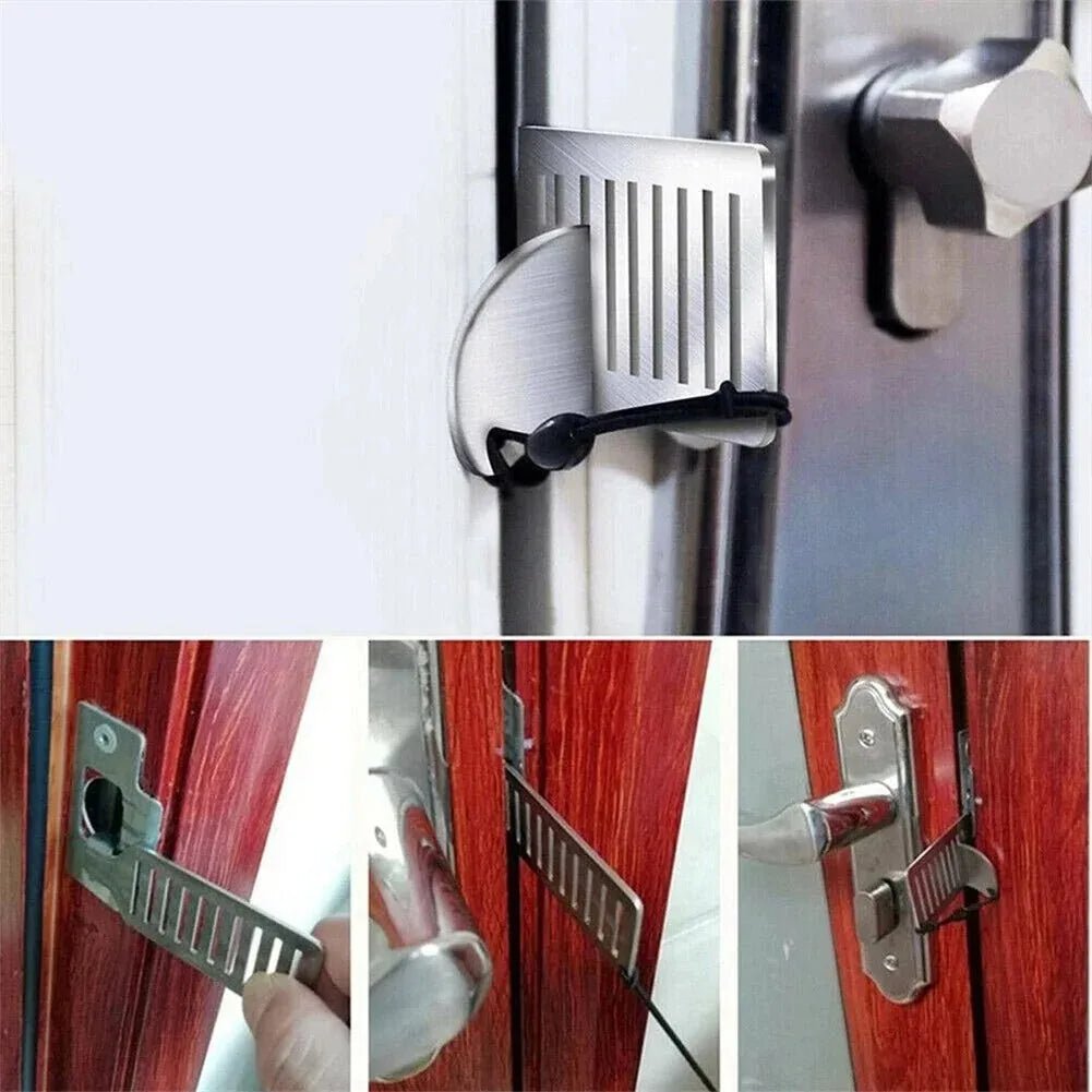 Safety Anti - theft Door Blocker Portable 8cm Stainless Steel Safe Security Tool For Home Privacy Hotel Travel Door Lock Stopper - FushionX Techflex
