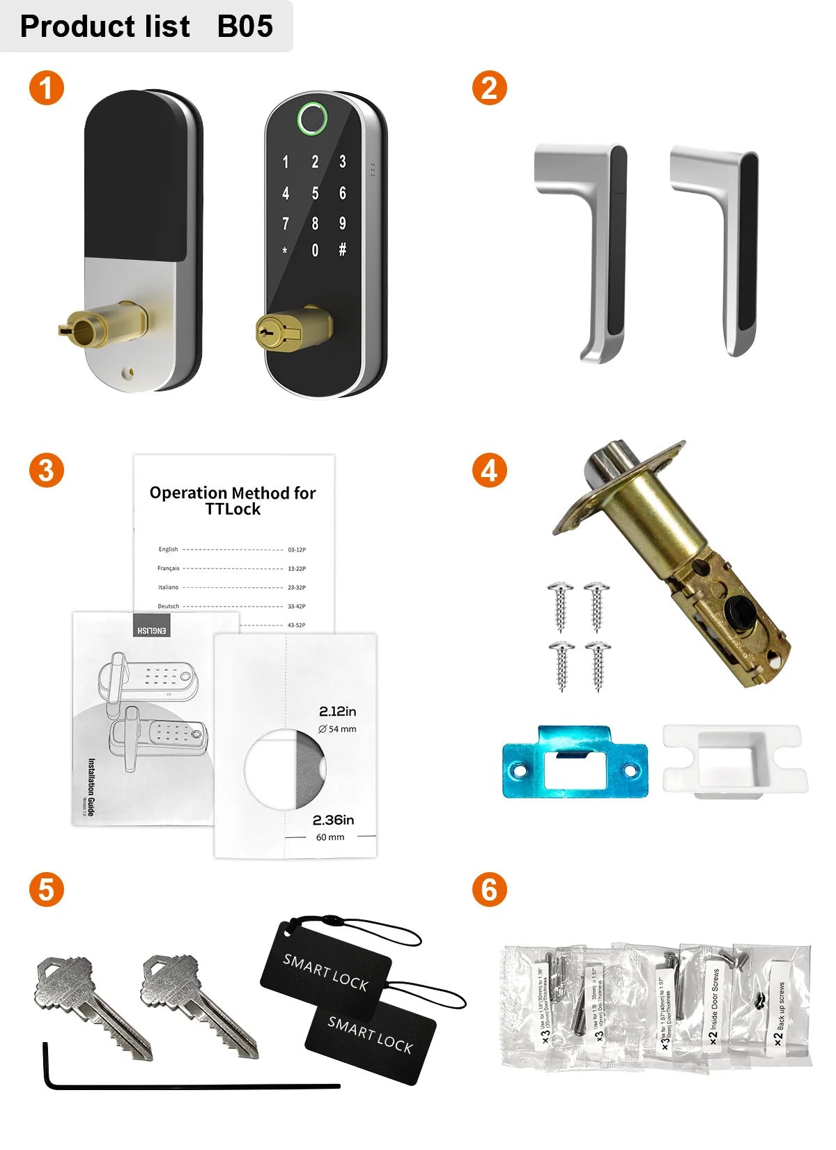 Smart Fingerprint Door Lock App Remote Control Keyless WIFI Digital Touchscreen Lock NFC IP67 Waterproof with 2 IC Cards - FushionX Techflex