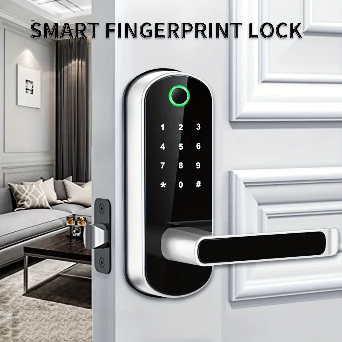 Smart Fingerprint Door Lock App Remote Control Keyless WIFI Digital Touchscreen Lock NFC IP67 Waterproof with 2 IC Cards - FushionX Techflex