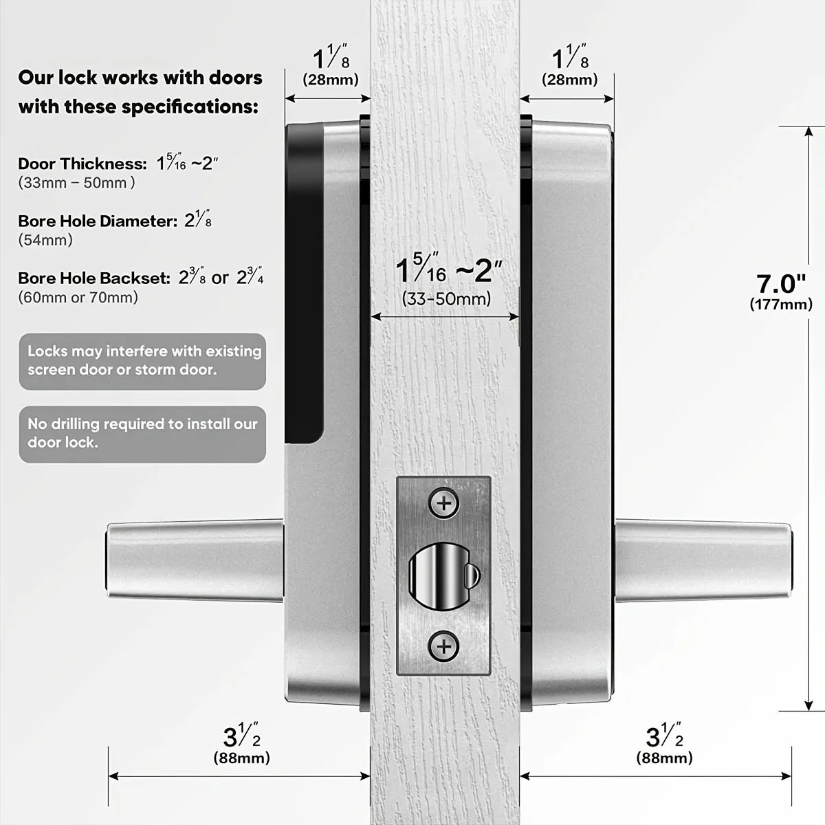 Smart Fingerprint Door Lock App Remote Control Keyless WIFI Digital Touchscreen Lock NFC IP67 Waterproof with 2 IC Cards - FushionX Techflex