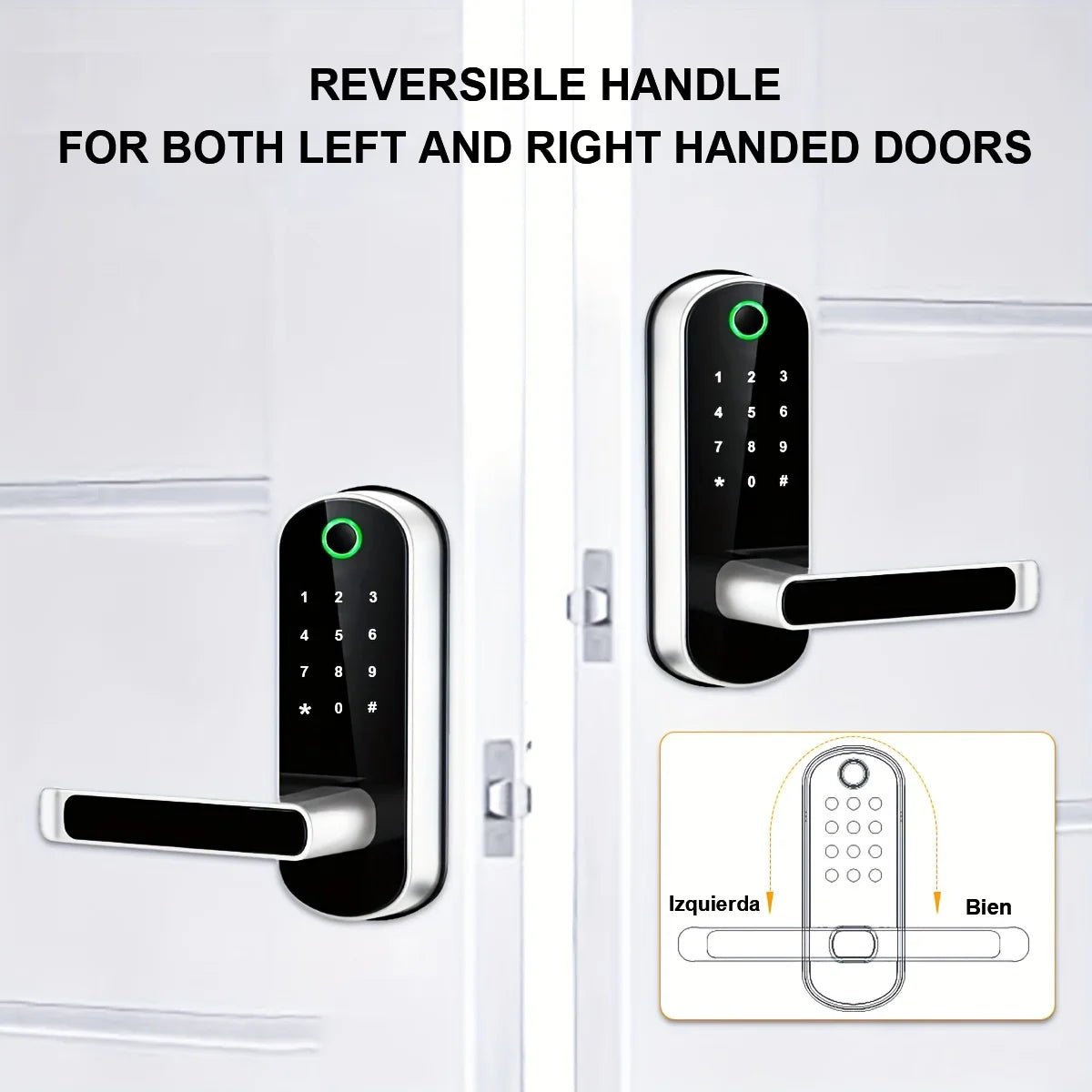 Smart Fingerprint Door Lock App Remote Control Keyless WIFI Digital Touchscreen Lock NFC IP67 Waterproof with 2 IC Cards - FushionX Techflex