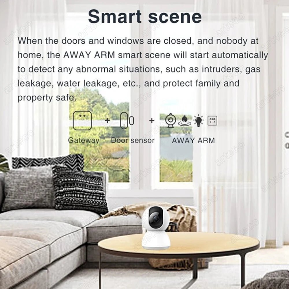 Smart Zigbee Door & Window Magnetic Sensor For Monitoring Open/Closed Status, App Remote Alarm Ideal For Home Security Detection - FushionX Techflex