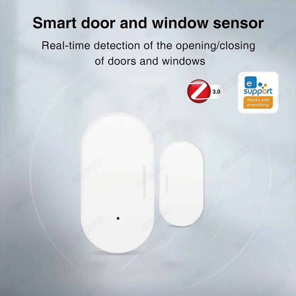 Smart Zigbee Door & Window Magnetic Sensor For Monitoring Open/Closed Status, App Remote Alarm Ideal For Home Security Detection - FushionX Techflex