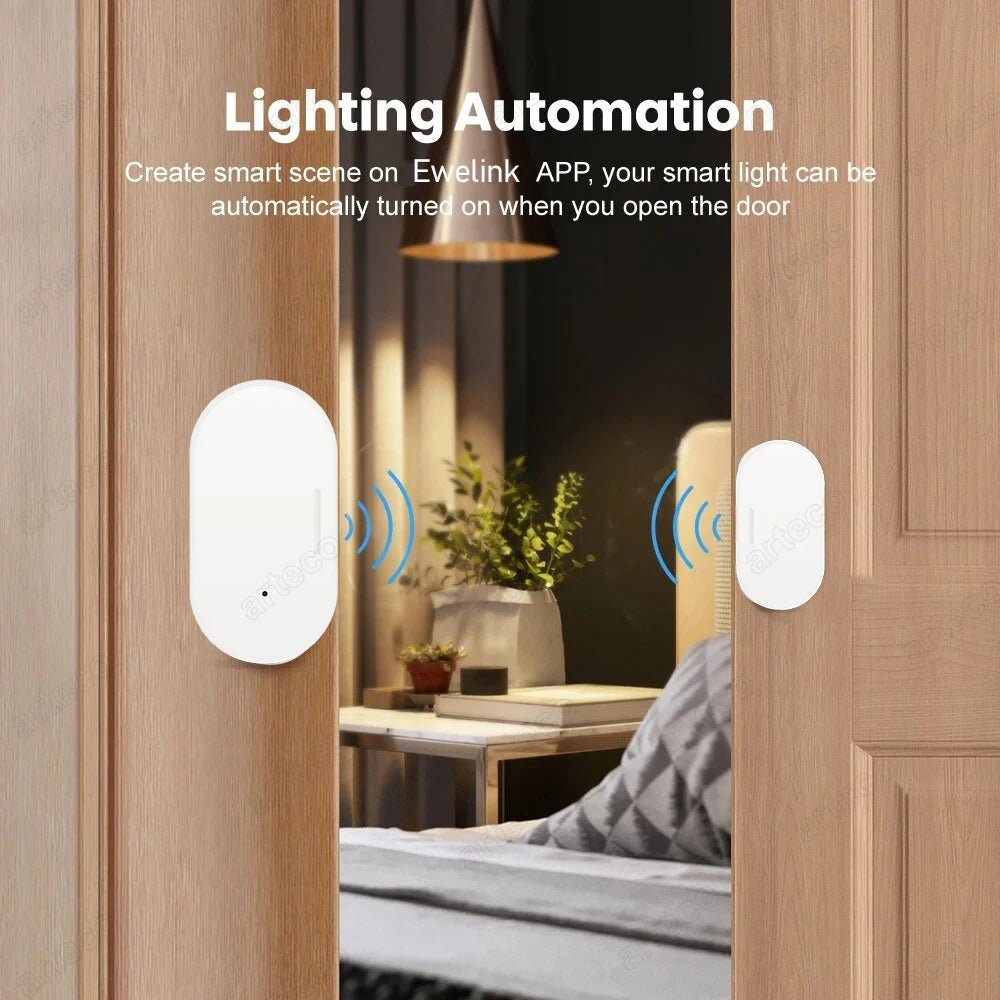 Smart Zigbee Door & Window Magnetic Sensor For Monitoring Open/Closed Status, App Remote Alarm Ideal For Home Security Detection - FushionX Techflex