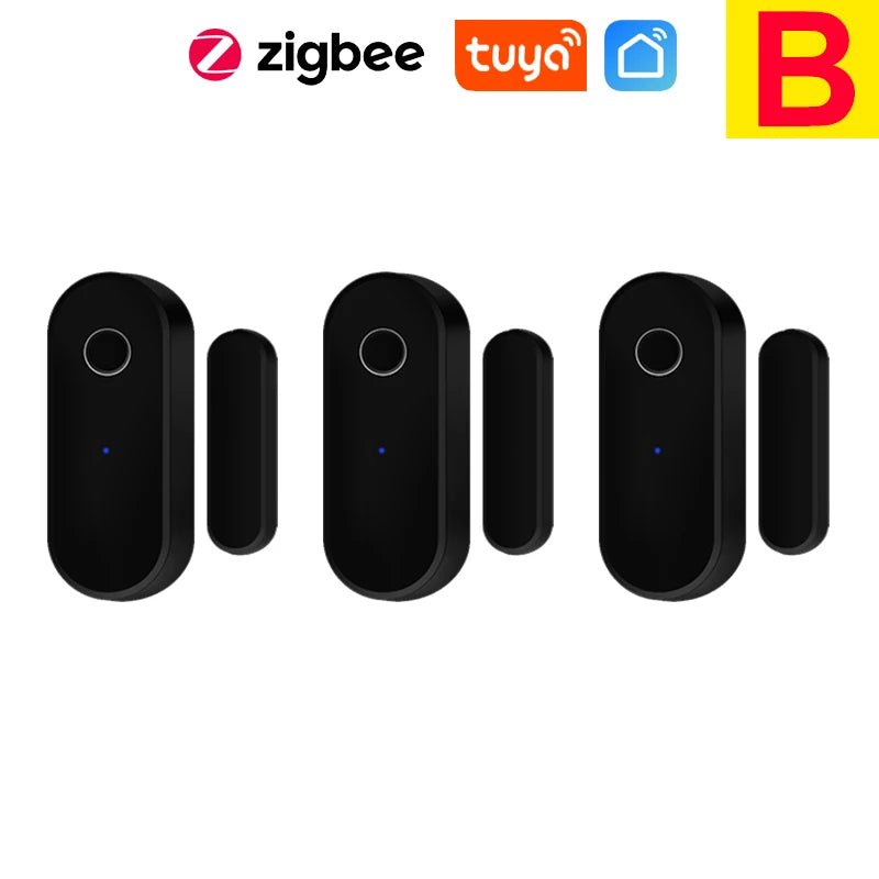 Tuya Smart Zigbee Door Sensor Door Window Open Close Detector Black Smart Home Security System Work With Gateway Smart Life APP - FushionX Techflex