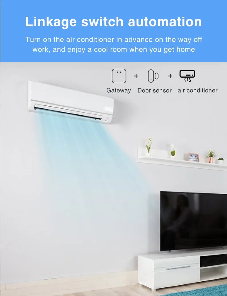 Tuya Smart Zigbee Door Sensor Door Window Open Close Detector Black Smart Home Security System Work With Gateway Smart Life APP - FushionX Techflex