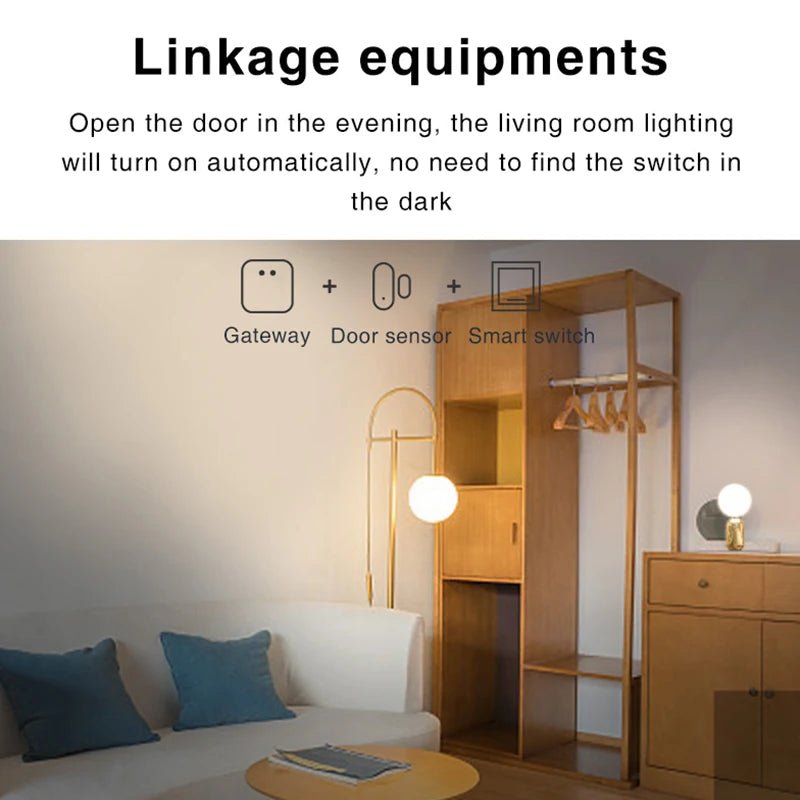 Tuya Smart Zigbee Door Sensor Door Window Open Close Detector Black Smart Home Security System Work With Gateway Smart Life APP - FushionX Techflex