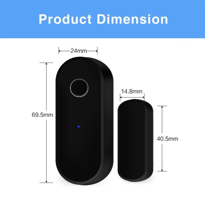 Tuya Smart Zigbee Door Sensor Door Window Open Close Detector Black Smart Home Security System Work With Gateway Smart Life APP - FushionX Techflex