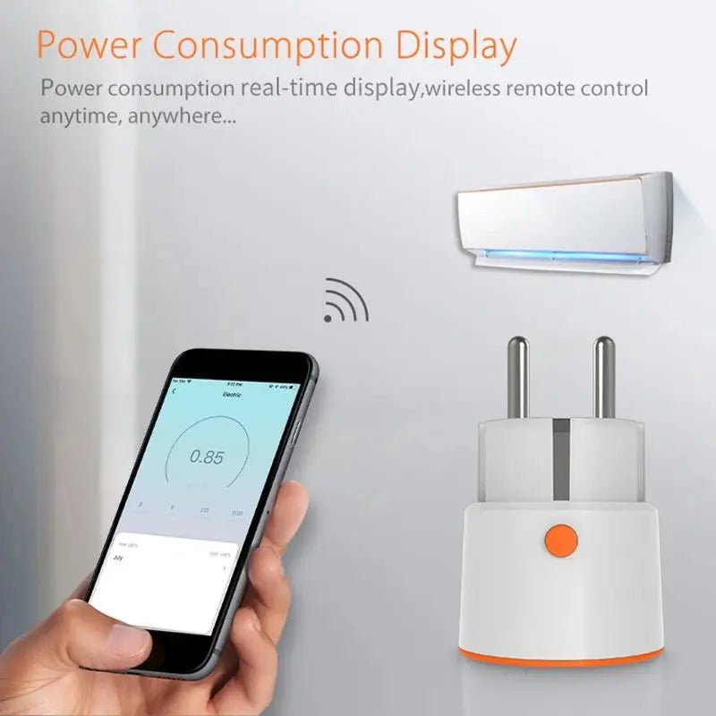 Tuya Smart Zigbee Power Plug EU 16A Socket Kwh Electricity Energy Monitor Singal Extender - FushionX Techflex