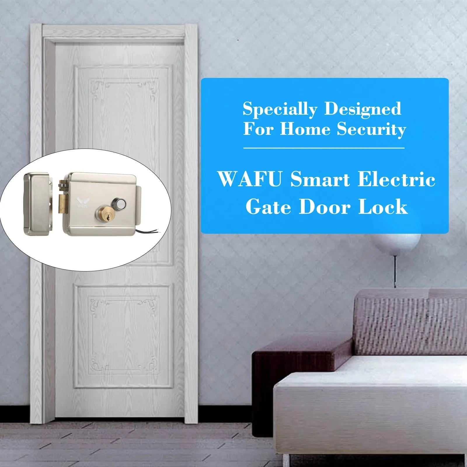 WAFU Smart Electric Gate Door Lock Secure Electric Metallic Lock Electronic Door Lock Door Access Control for Home Office - FushionX Techflex