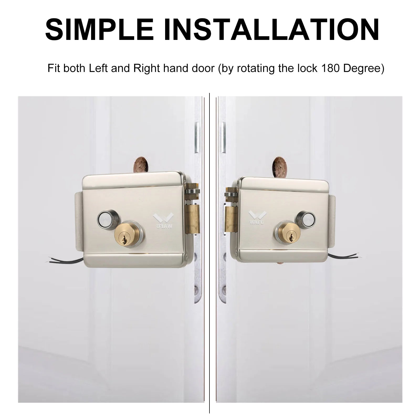 WAFU Smart Electric Gate Door Lock Secure Electric Metallic Lock Electronic Door Lock Door Access Control for Home Office - FushionX Techflex