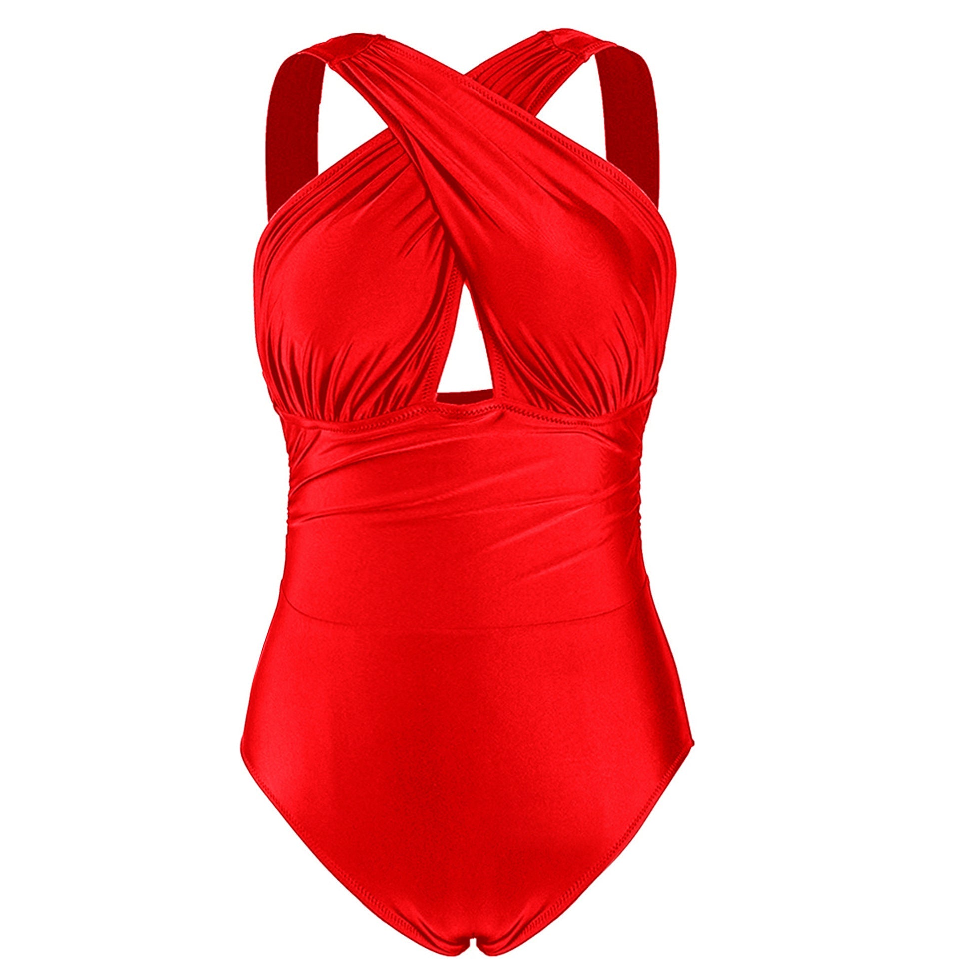Women Large Size One Piece Cross Cover Nylon Quality Plus Fertilizer Swimsuit - FushionX Techflex